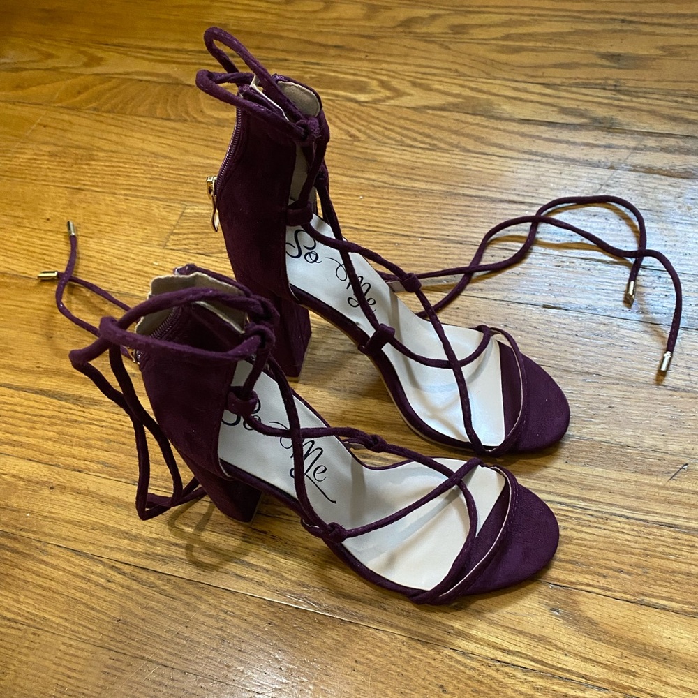 So Me Lace Up High Heels